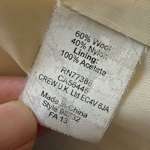 J.Crew Women’s Houndstooth Wool Blend Blazer Jacket Size 0 Black Cream Fall 2013 - Picture 9 of 10